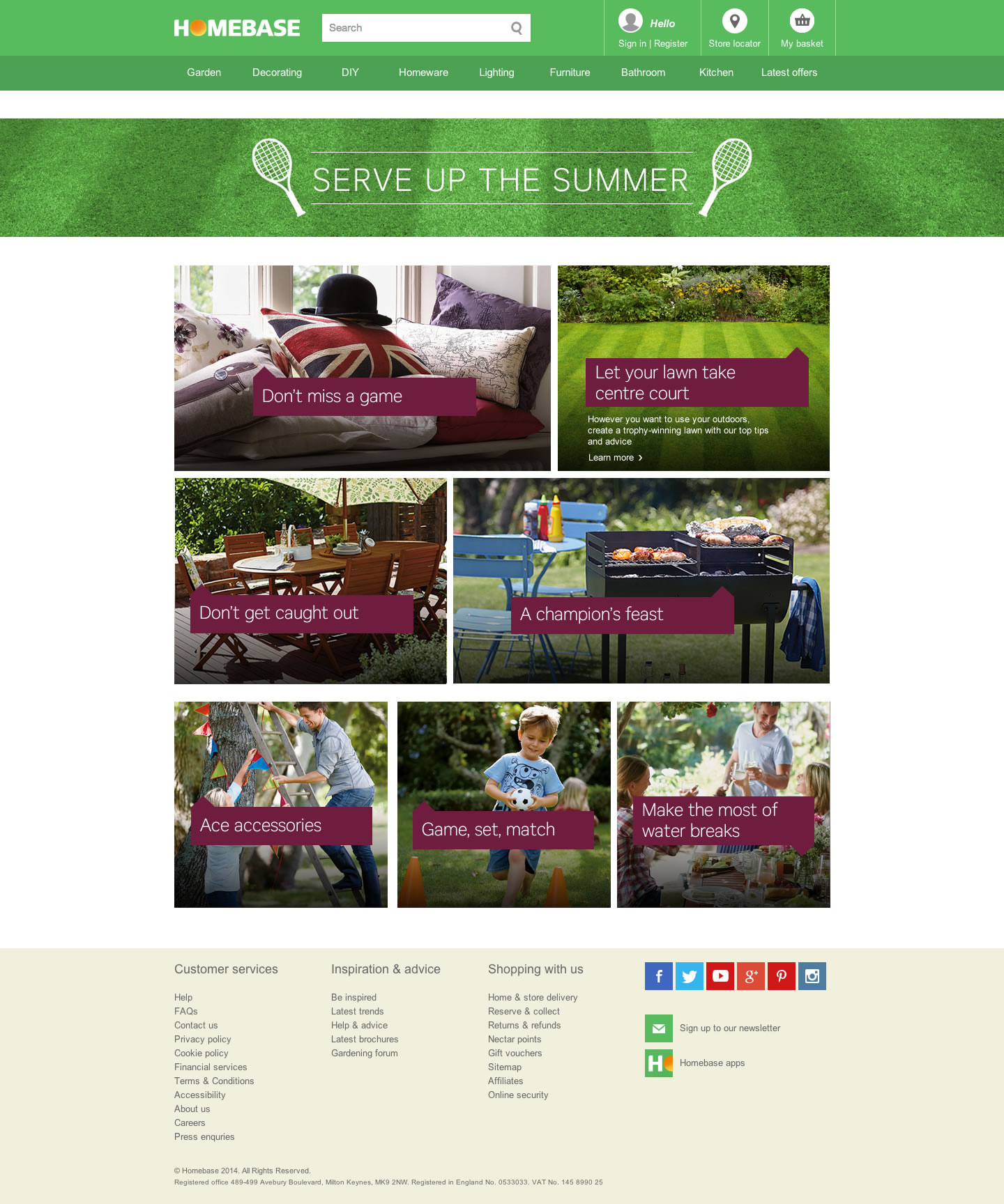 Summer sports page
