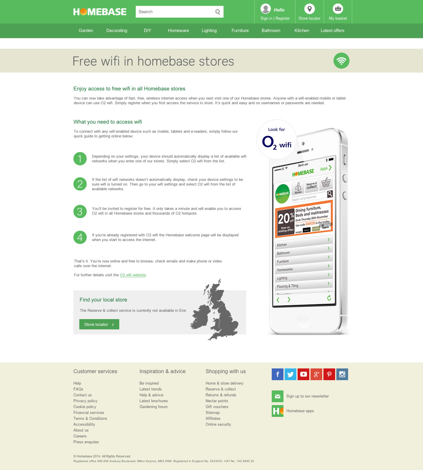 Free wifi page